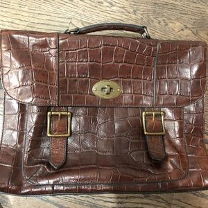 FOSSIL - Crocodile Leather Crossbody Messenger Bag